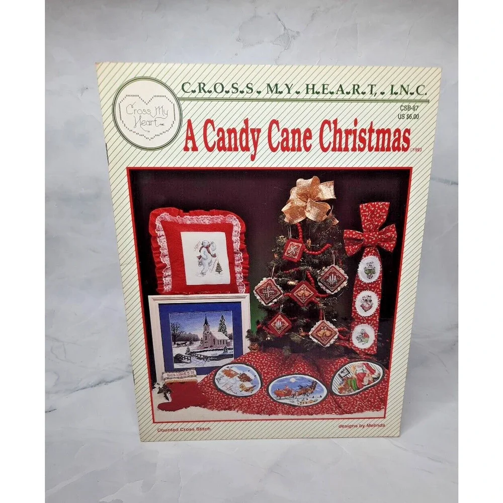 1993 Cross My Heart Cross Stitch Booklet CSB-87 A Candy Cane Christmas
